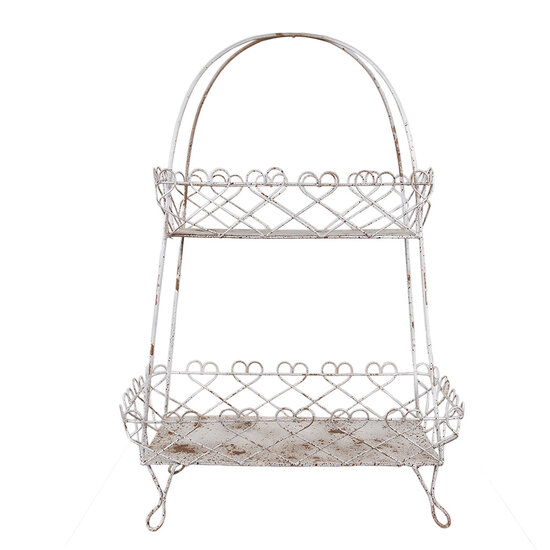 Clayre &amp; Eef   | Etag&egrave;re 2 laags Wit Bruin 47x24x66 cm | 5Y1238