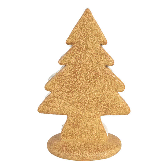 Clayre &amp; Eef   | Kerstdecoratie Kerstboom Beige Bruin 13x10x21 cm | 6PR4242