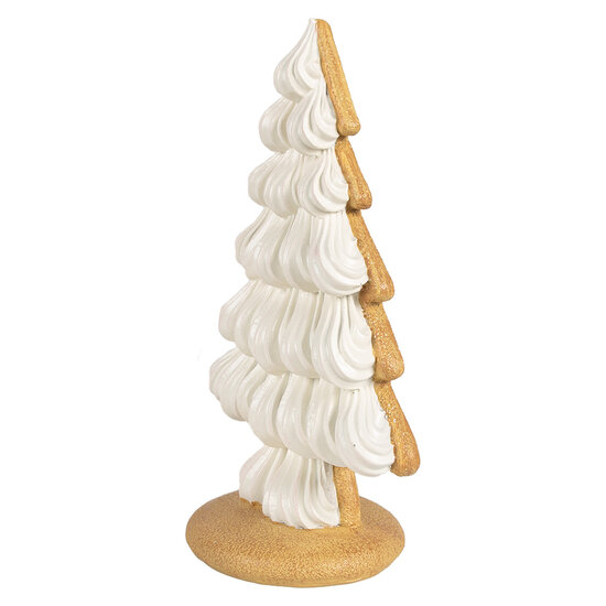 Clayre &amp; Eef   | Kerstdecoratie Beeld Kerstboom Beige Bruin 17x11x26 cm | 6PR4243