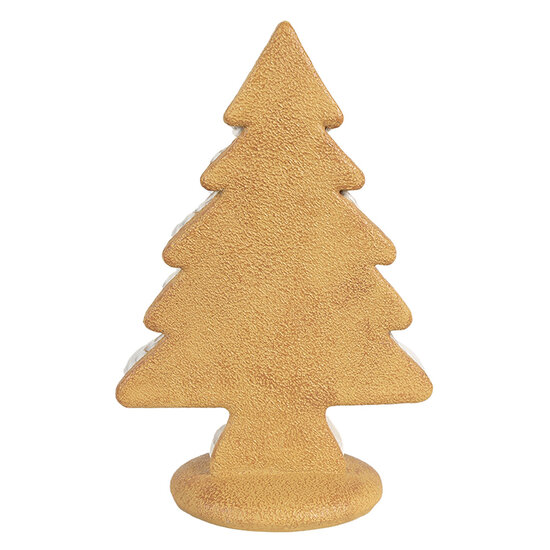 Clayre &amp; Eef   | Kerstdecoratie Beeld Kerstboom Beige Bruin 17x11x26 cm | 6PR4243