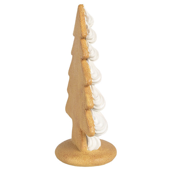 Clayre &amp; Eef   | Kerstdecoratie Beeld Kerstboom Beige Bruin 17x11x26 cm | 6PR4243