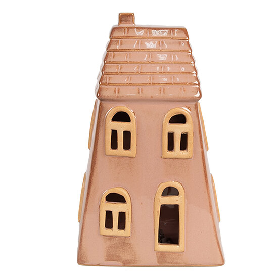 Clayre &amp; Eef   | Decoratie Huisje met LED Bruin 10x6x16 cm | 6CE1798