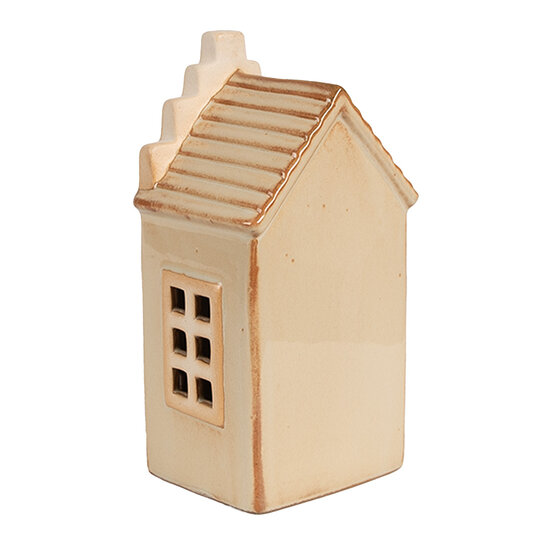 Clayre &amp; Eef   | Decoratie Huisje met LED Beige 8x7x16 cm | 6CE1844