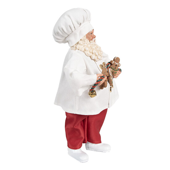 Clayre &amp; Eef   | Kerstdecoratie Kerstman Wit Rood 17x12x27 cm | 65585