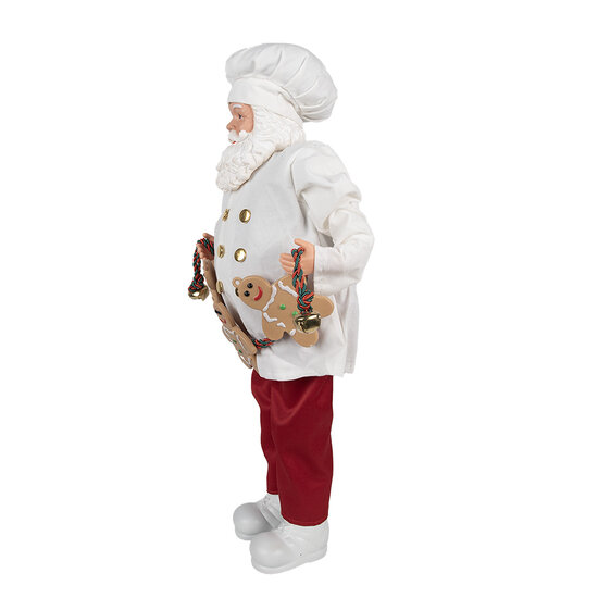 Clayre &amp; Eef   | Kerstdecoratie Kerstman Wit Rood 27x13x50 cm | 65628