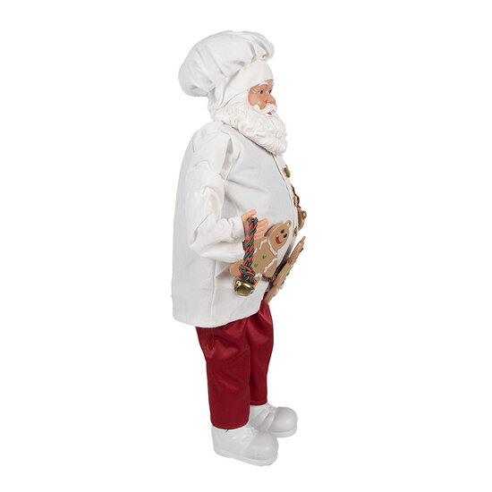 Clayre &amp; Eef   | Kerstdecoratie Kerstman Wit Rood 27x13x50 cm | 65628