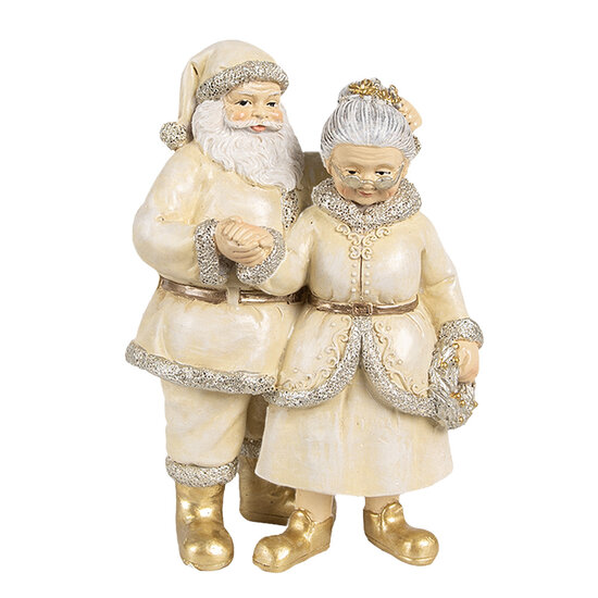 Clayre &amp; Eef   | Kerstdecoratie Kerstman en kerstvrouw 11x8x16 cm | 6PR4166