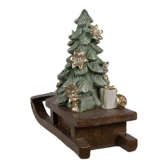 Clayre &amp; Eef   | Kerstdecoratie Slee Bruin 20x8x17 cm | 6PR4185