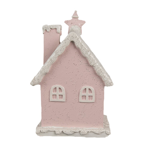 Clayre &amp; Eef   | Decoratie Huis met LED Roze 10x8x15 cm | 6PR4199