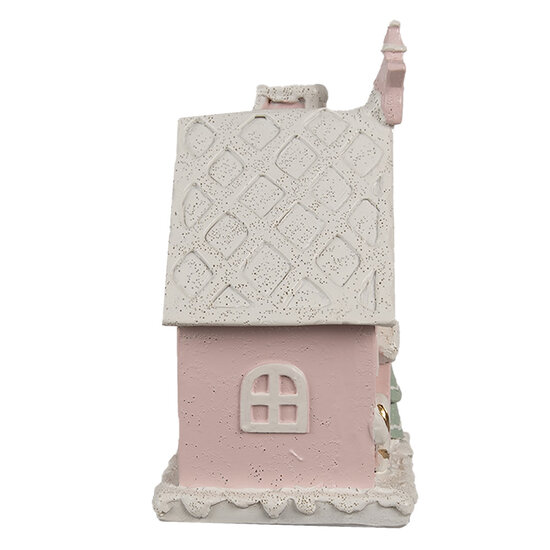 Clayre &amp; Eef   | Decoratie Huis met LED Roze 10x8x15 cm | 6PR4199