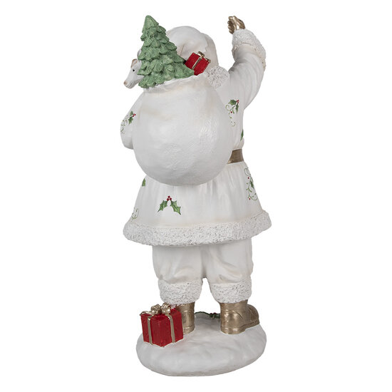 Clayre &amp; Eef   | Kerstdecoratie Kerstman Wit 21x23x43 cm | 6PR4295