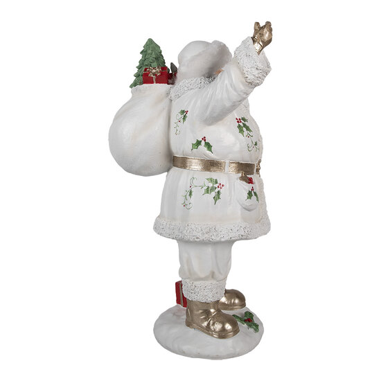 Clayre &amp; Eef   | Kerstdecoratie Kerstman Wit 21x23x43 cm | 6PR4295