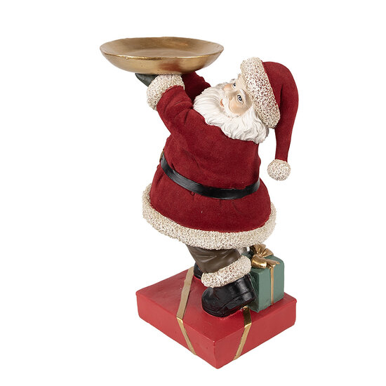 Clayre &amp; Eef   | Kerstdecoratie Kerstman Rood 17x13x26 cm | 6PR4300