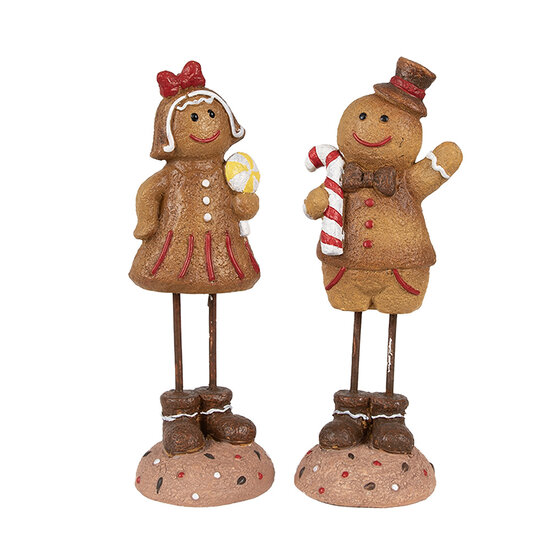 Clayre &amp; Eef   | Decoratie peperkoekpop Bruin 7x7x18 cm | 6PR4274