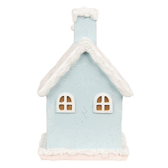 Clayre &amp; Eef   | Decoratie Huis met LED Blauw Roze 9x8x15 cm | 6PR4200