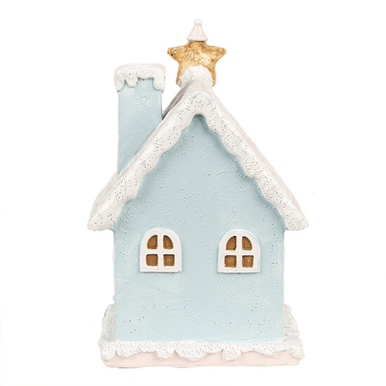 Clayre &amp; Eef   | Decoratie Huis met LED Blauw Roze 9x8x15 cm | 6PR4201