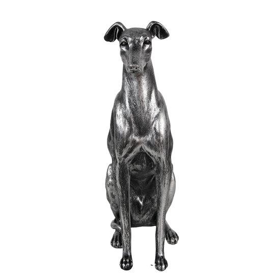 Clayre &amp; Eef   | Decoratie Beeld Hond Zilverkleurig 20x10x30 cm | 6PR5068