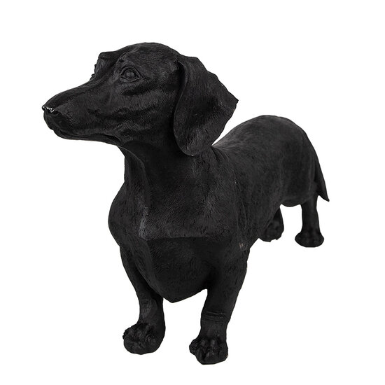 Clayre &amp; Eef   | Decoratie Beeld Hond Zwart 37x11x23 cm | 6PR5070