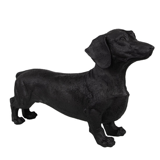 Clayre &amp; Eef   | Decoratie Beeld Hond Zwart 37x11x23 cm | 6PR5070