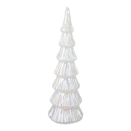 Clayre &amp; Eef   | Kerstdecoratie Beeld Kerstboom met LED Wit &oslash; 11x32 cm | 6GL4643