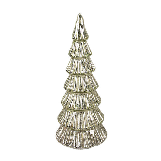 Clayre &amp; Eef   | Kerstdecoratie Beeld Kerstboom met LED Goudkleurig &oslash; 9x21 cm | 6GL4644