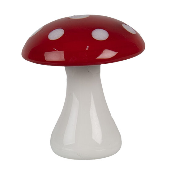 Clayre &amp; Eef   | Decoratie Paddenstoel Rood Wit &oslash; 4x4 cm | 6GL4675