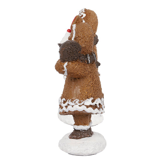 Clayre &amp; Eef   | Decoratie peperkoekpoppenset van 2 Bruin Wit 2x2x5 / 2x2x5 cm | 6PR4306