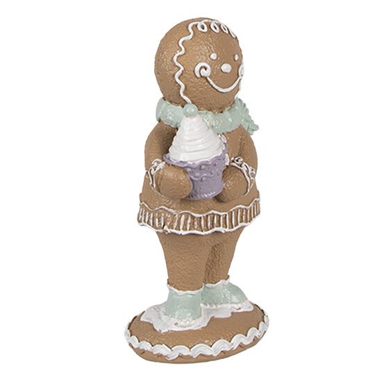 Clayre &amp; Eef   | Decoratie peperkoekpop Bruin Groen 6x4x11 cm | 6PR4319