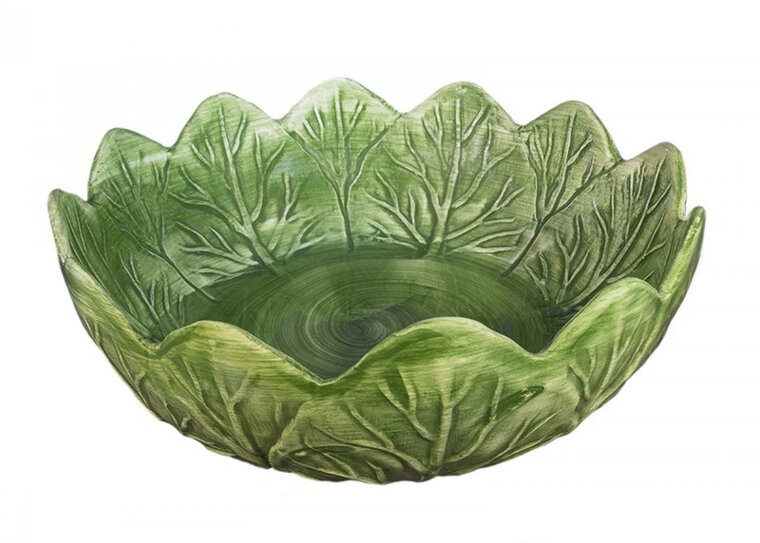 Set van 2 Rimini Groene schaal Slablad  groot / klein  30 x 11 cm / 23 x 10 cm aardewerk | B019B018 | Piccobella Italiaans Servies