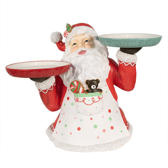 Clayre &amp; Eef   | Kerstdecoratie Beeld Kerstman Rood Wit 55x33x44 cm | 6PR4248