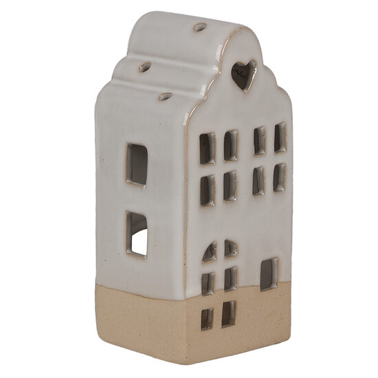 Clayre &amp; Eef   | Theelichthouder Kerst Huisje Beige 7x6x14 cm | 6CE1789