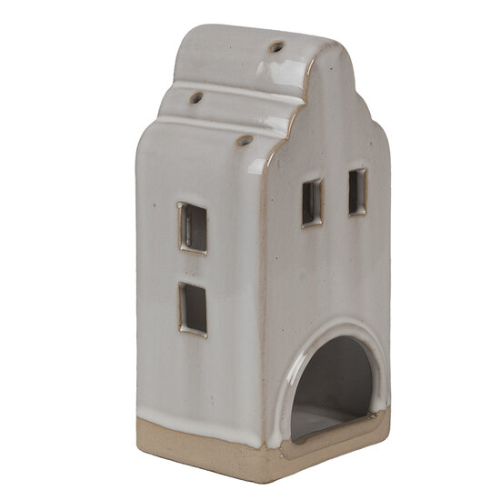 Clayre &amp; Eef   | Theelichthouder Kerst Huisje Beige 9x8x18 cm | 6CE1790