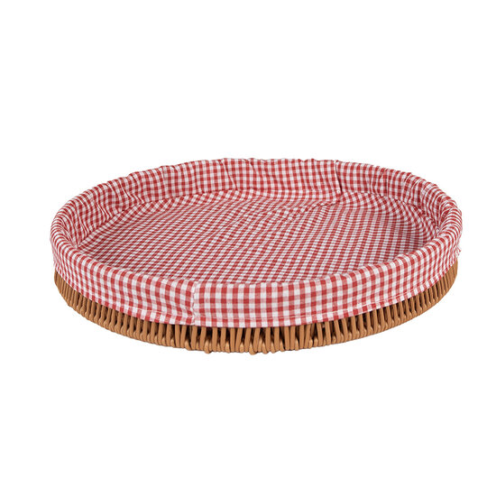 Clayre &amp; Eef   | Serveerschaal Set van 3 Bruin Rood &oslash; 35x4 / &oslash; 31x4 / &oslash; 27x4 cm | 65729