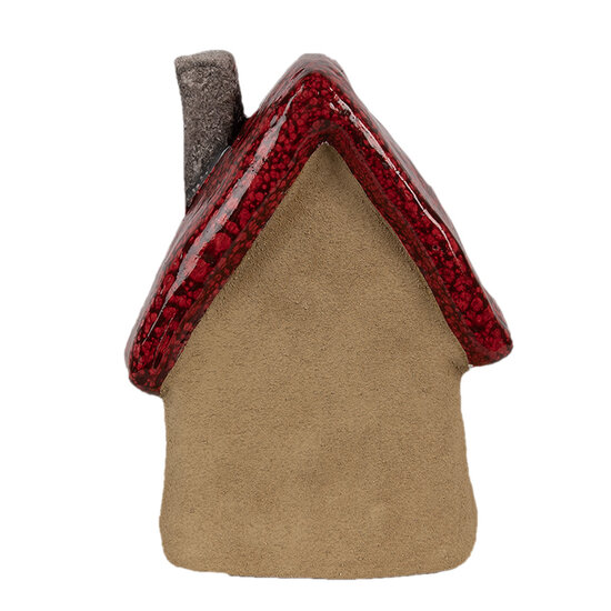 Clayre &amp; Eef   | Decoratie Huisje Bruin Rood 12x9x16 cm | 6CE1776