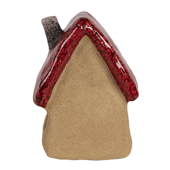 Clayre &amp; Eef   | Decoratie Huisje Bruin Rood 10x8x13 cm | 6CE1777