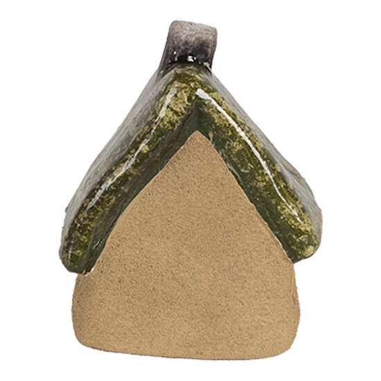 Clayre &amp; Eef   | Decoratie Huisje Bruin Groen 7x6x9 cm | 6CE1780