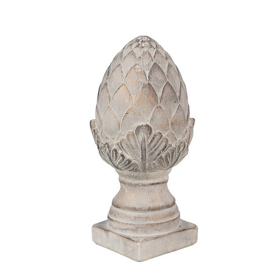 Clayre &amp; Eef   | Decoratie Beeld Dennenappel Grijs &oslash; 12x26 cm | 6TE0545S