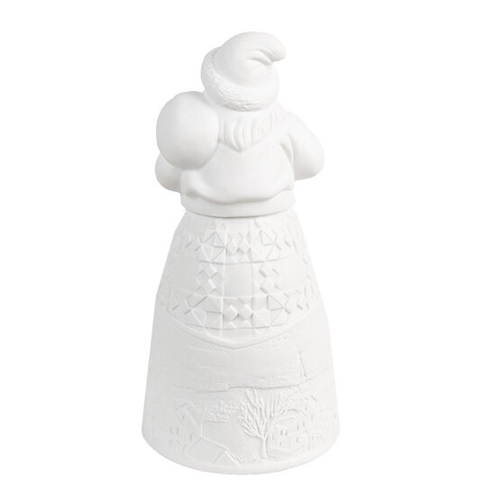 Clayre &amp; Eef   | Kerstdecoratie Beeld Kerstman met LED Wit &oslash; 9x19 cm / 3xAAA | 6CE1748