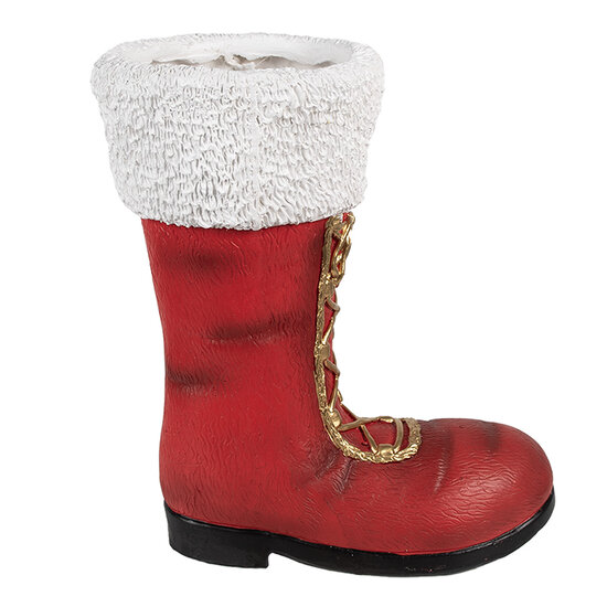 Clayre &amp; Eef   | Kerstdecoratie Laars Rood Wit 32x19x36 cm | 6MG0048