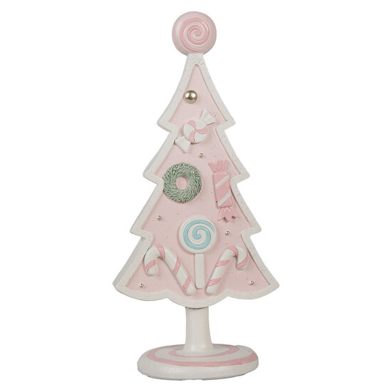 Clayre &amp; Eef   | Decoratie Kerstboom Roze 12x9x25 cm | 6PR4219