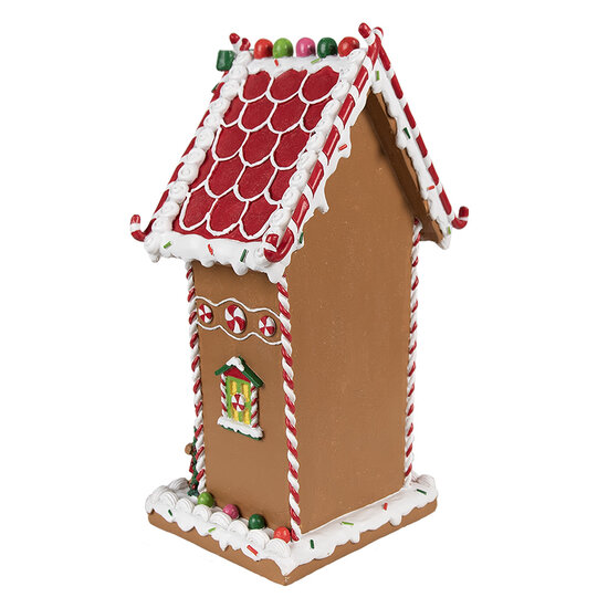 Clayre &amp; Eef   | Decoratie Huis Bruin Wit 18x14x31 cm | 6PR4251