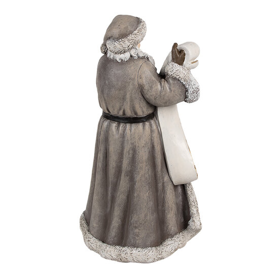 Clayre &amp; Eef   | Kerstdecoratie Kerstman Grijs 22x18x40 cm | 6PR4282