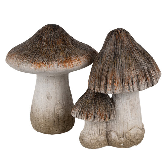 Clayre &amp; Eef   | Decoratie Paddenstoelen Bruin Wit 10x8x13 cm | 6CE1766