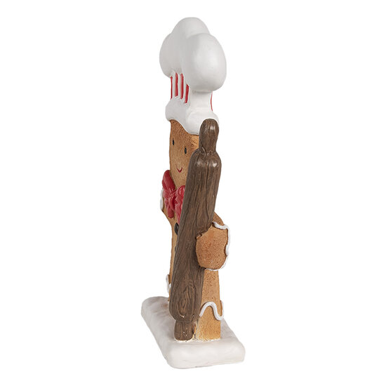 Clayre &amp; Eef   | Decoratie peperkoekpop Bruin Wit 11x4x18 cm | 6PR4275