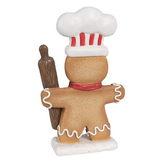 Clayre &amp; Eef   | Decoratie peperkoekpop Bruin Wit 11x4x18 cm | 6PR4275