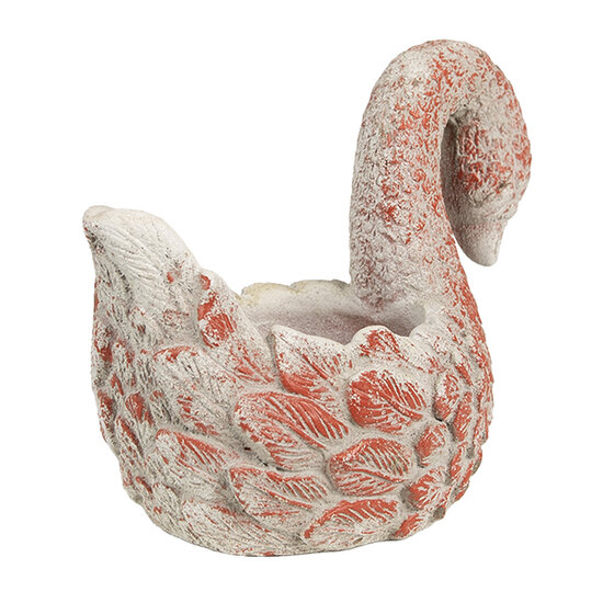 Clayre &amp; Eef   | Bloempot Binnen Grijs Rood 19x11x15 cm | 6TE0549