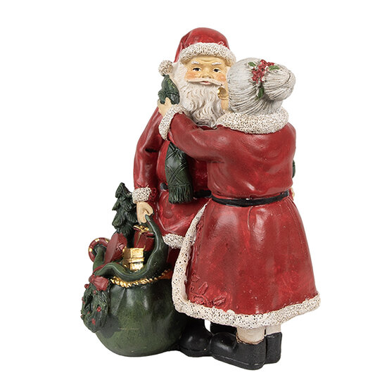 Clayre &amp; Eef   | Kerstdecoratie Beeld Kerstman Rood 10x10x16 cm | 6PR2780GG