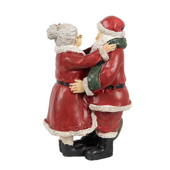 Clayre &amp; Eef   | Kerstdecoratie Beeld Kerstman Rood 10x10x16 cm | 6PR2780GG