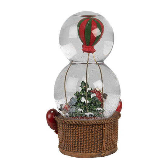 Clayre &amp; Eef   | Sneeuwbol met muziek Kerstma Rood Groen 12x10x21 cm | 65768