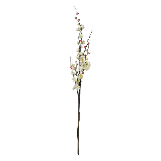 Clayre &amp; Eef   | Decoratie tak met bloemen Wit  7x7x115 cm | 5PL0110W